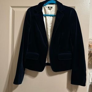 J. Crew Peacock Blue Velvet Blazer